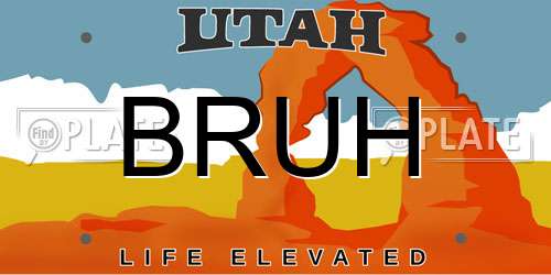 BRUH Utah License Plate