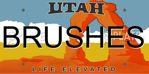 BRUSHES Utah License Plate