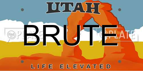BRUTE Utah License Plate