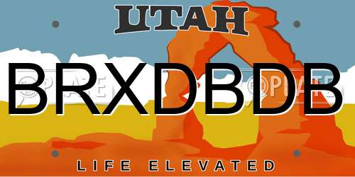 BRXDBDB Utah License Plate