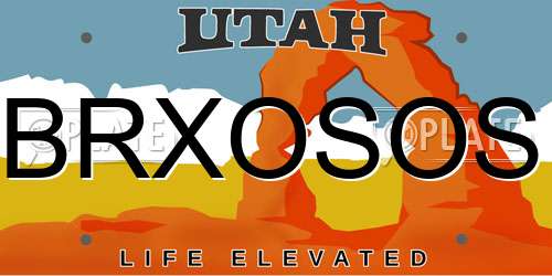 BRXOSOS Utah License Plate