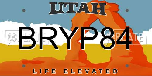 BRYP84 Utah License Plate