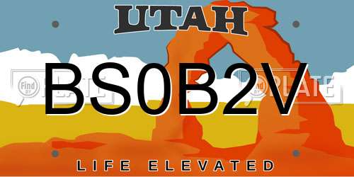 BS0B2V Utah License Plate