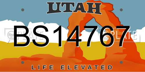 BS14767 Utah License Plate