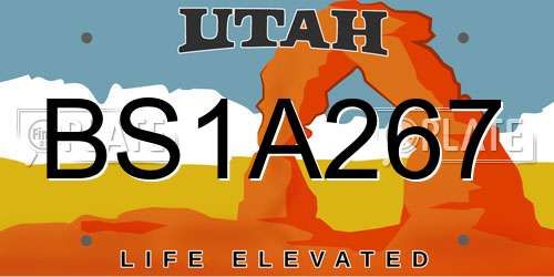 BS1A267 Utah License Plate