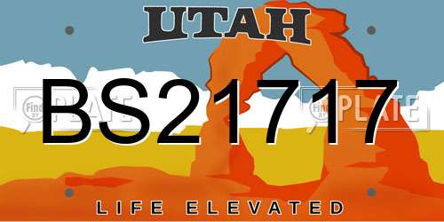 BS21717 Utah License Plate