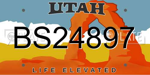 BS24897 Utah License Plate