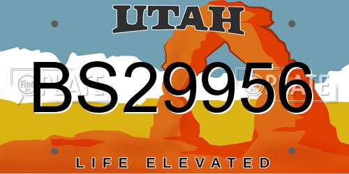 BS29956 Utah License Plate