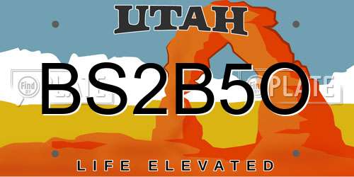 BS2B5O Utah License Plate