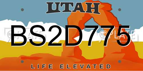 BS2D775 Utah License Plate