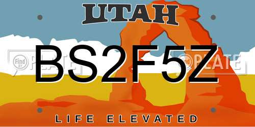 BS2F5Z Utah License Plate