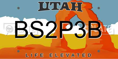 BS2P3B Utah License Plate