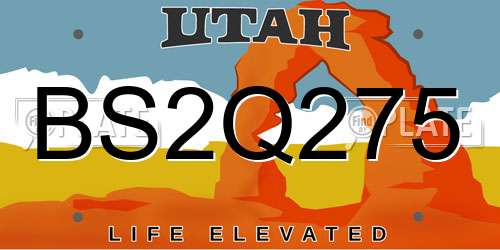 BS2Q275 Utah License Plate