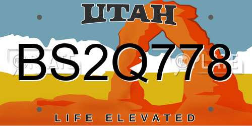 BS2Q778 Utah License Plate