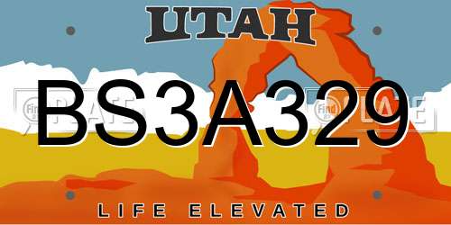 BS3A329 Utah License Plate