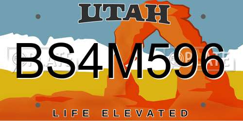 BS4M596 Utah License Plate