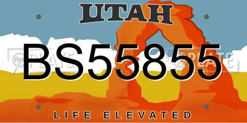 BS55855 Utah License Plate