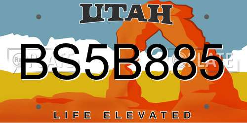 BS5B885 Utah License Plate