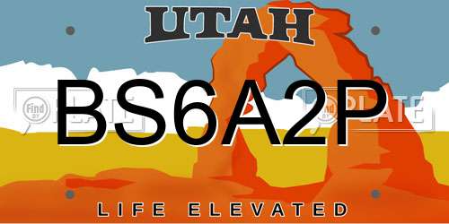 BS6A2P Utah License Plate