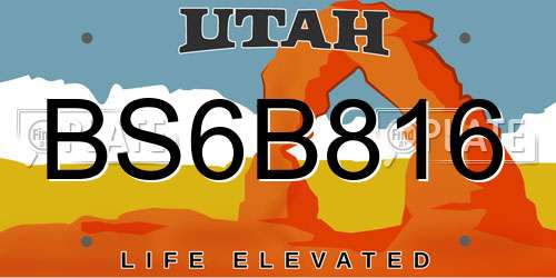 BS6B816 Utah License Plate
