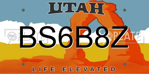 BS6B8Z Utah License Plate