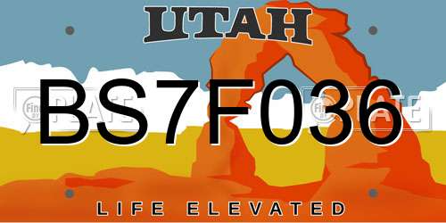 BS7F036 Utah License Plate