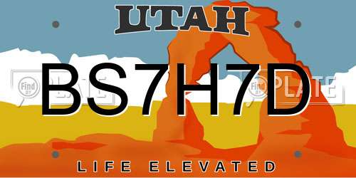 BS7H7D Utah License Plate