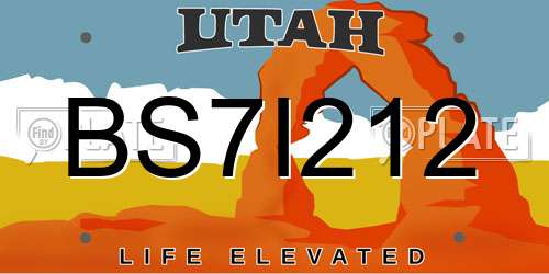 BS7I212 Utah License Plate