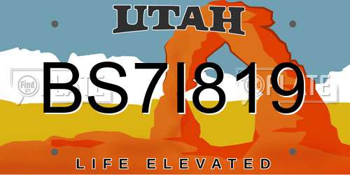 BS7I819 Utah License Plate