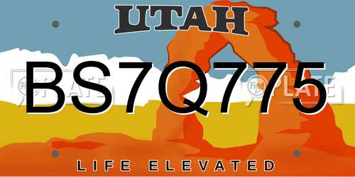 BS7Q775 Utah License Plate