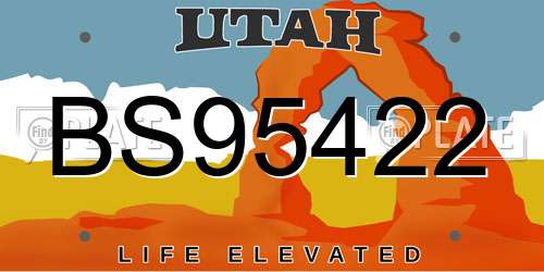 BS95422 Utah License Plate
