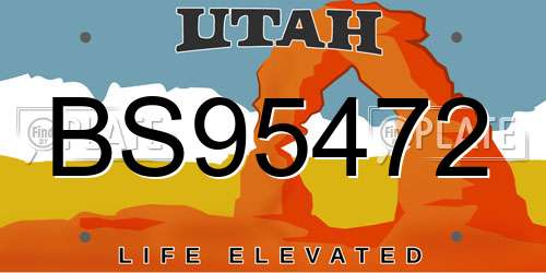 BS95472 Utah License Plate