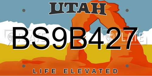 BS9B427 Utah License Plate