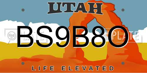 BS9B8O Utah License Plate