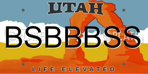 BSBBBSS Utah License Plate