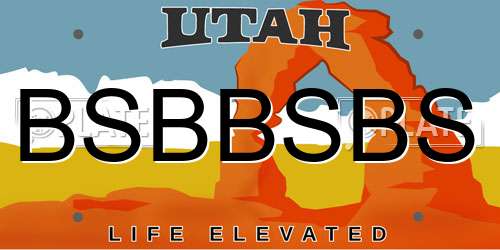 BSBBSBS Utah License Plate