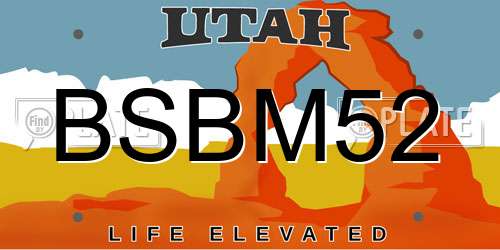 BSBM52 Utah License Plate