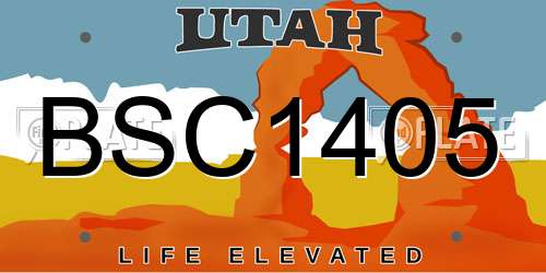 BSC1405 Utah License Plate