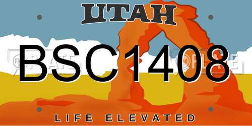 BSC1408 Utah License Plate