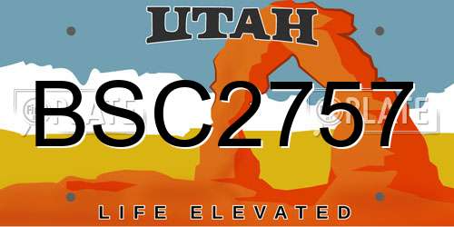 BSC2757 Utah License Plate