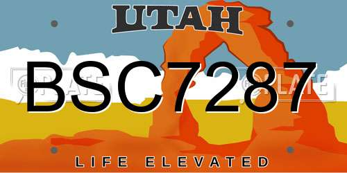 BSC7287 Utah License Plate