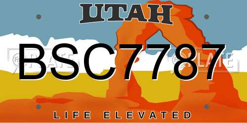 BSC7787 Utah License Plate