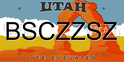 BSCZZSZ Utah License Plate