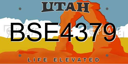 BSE4379 Utah License Plate