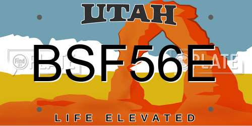 BSF56E Utah License Plate