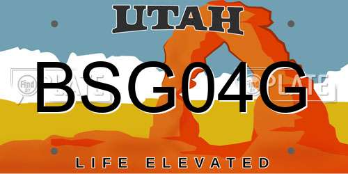 BSG04G Utah License Plate