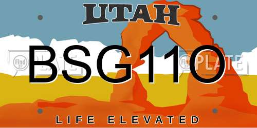BSG11O Utah License Plate