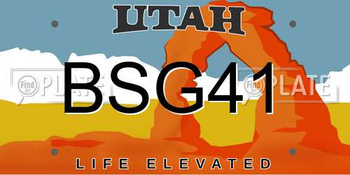 BSG41 Utah License Plate