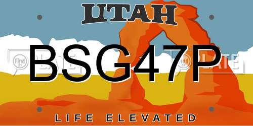 BSG47P Utah License Plate