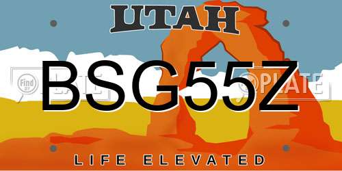 BSG55Z Utah License Plate